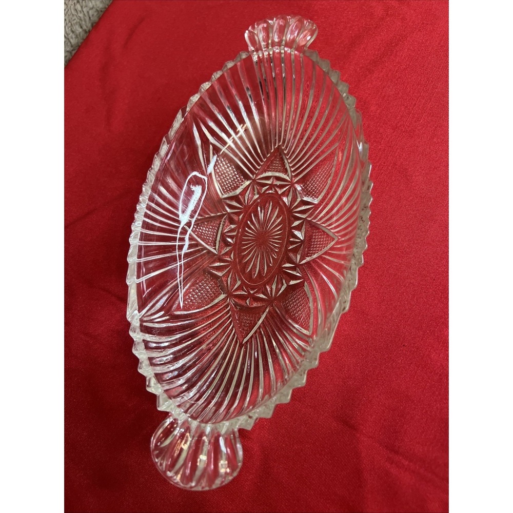 Hazel Atlas Glass Company Fan & Triangle 1936-1939 Relish Candy Dish